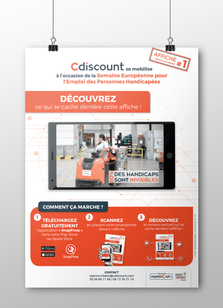 Affiche en réalité augmentée Cdiscount - Handicap invisible