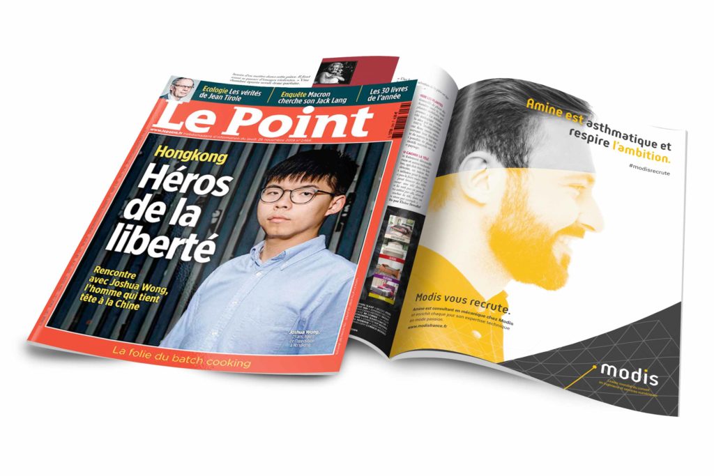 Publicité "Modis" dans le magazine "Le Point"